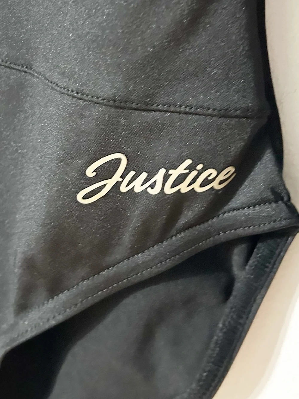 Justice Girls Black Sheer Mesh Long Sleeve Leotard Rhinestones Size M 10